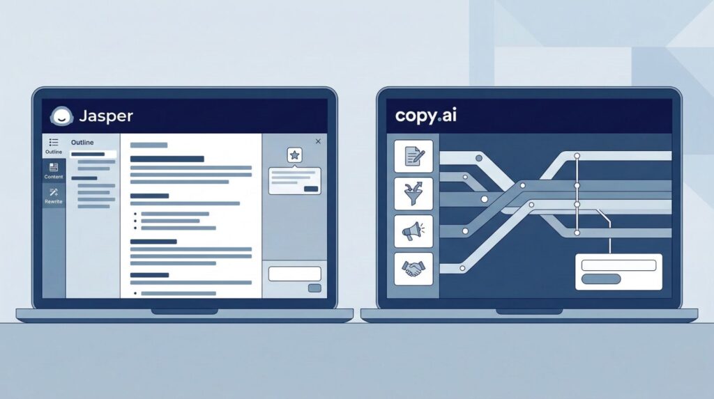 Jasper vs Copy.ai feature comparison 2026 — templates, tone, SEO and integrations
