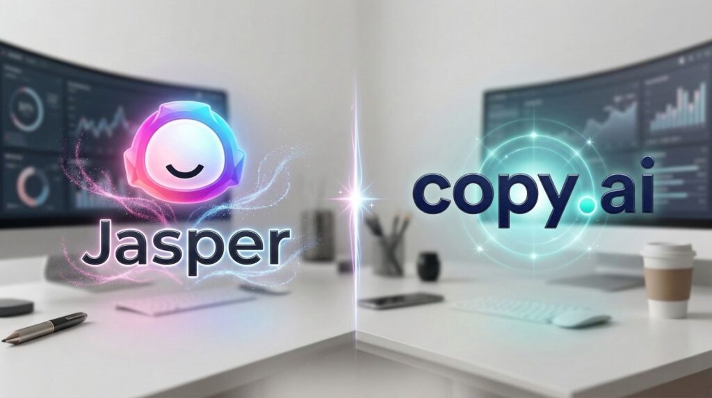 Jasper vs Copy.ai review 2026 — side by side comparison of the best AI writing tools