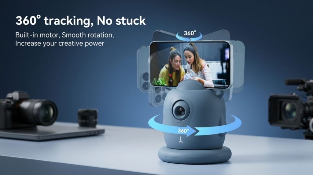 AICOCO AI face tracking phone stand — affordable AI gadget under $50 for content creators