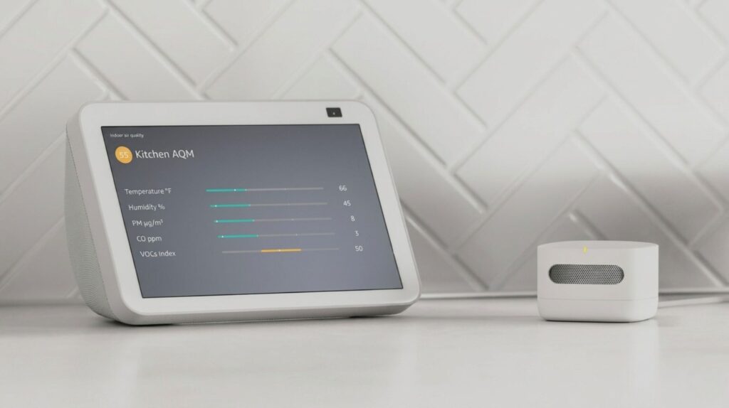 Amazon smart air quality monitor — AI gadget under $50 tracking PM2.5 VOCs and humidity