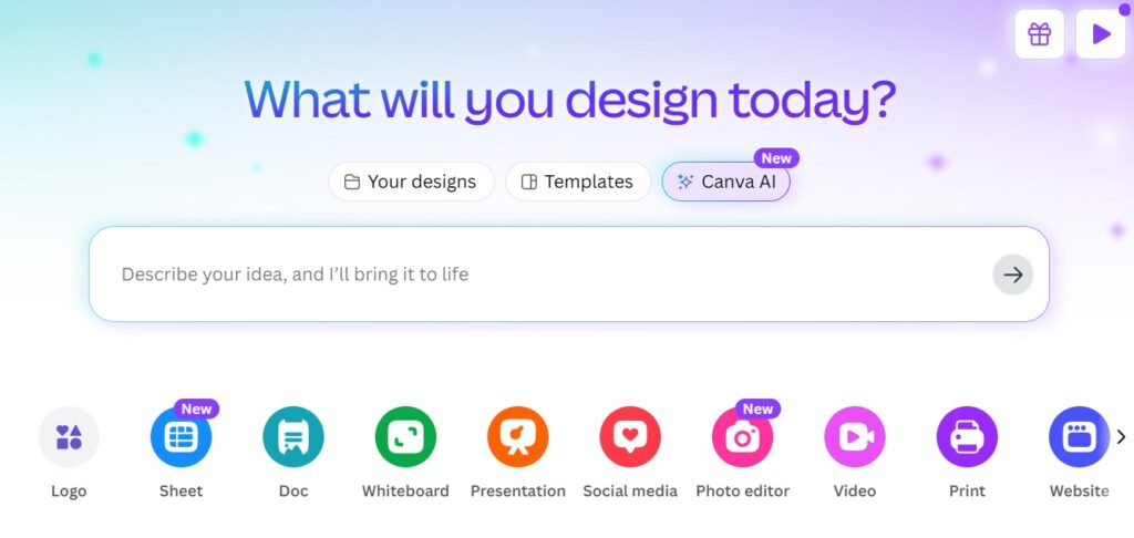 Canva Pro AI logo maker Magic Design interface showing AI-generated logo options with customization tools and brand kit features