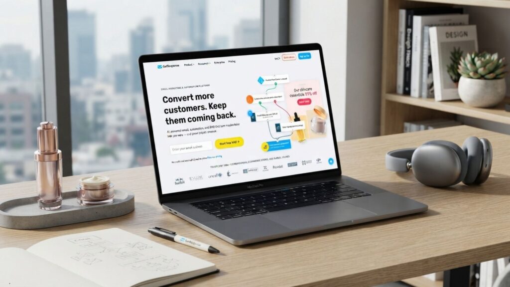 GetResponse AI email automation dashboard with smart campaign builder and productivity features
