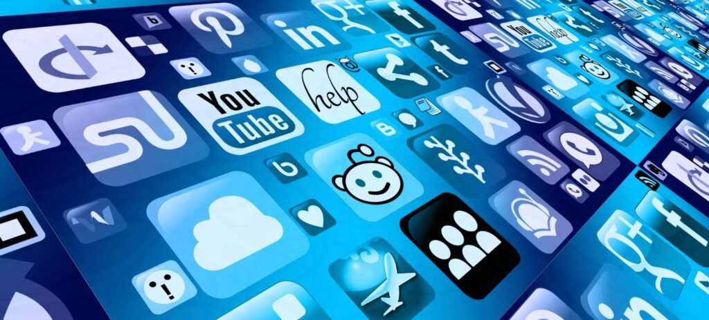 A grid of digital app icons representing free AI tools with no login required in 2025