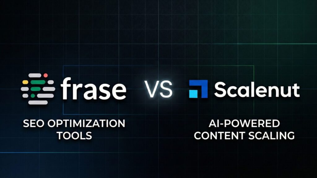 Frase vs Scalenut comparison 2026 - SEO AI tools side by side