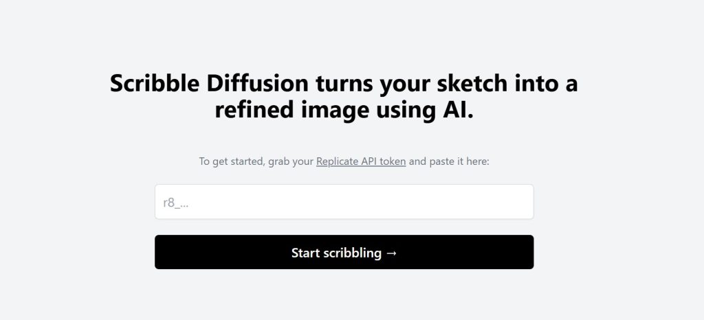 Scribble Diffusion interface for sketch-to-image generation – free AI tool with no login