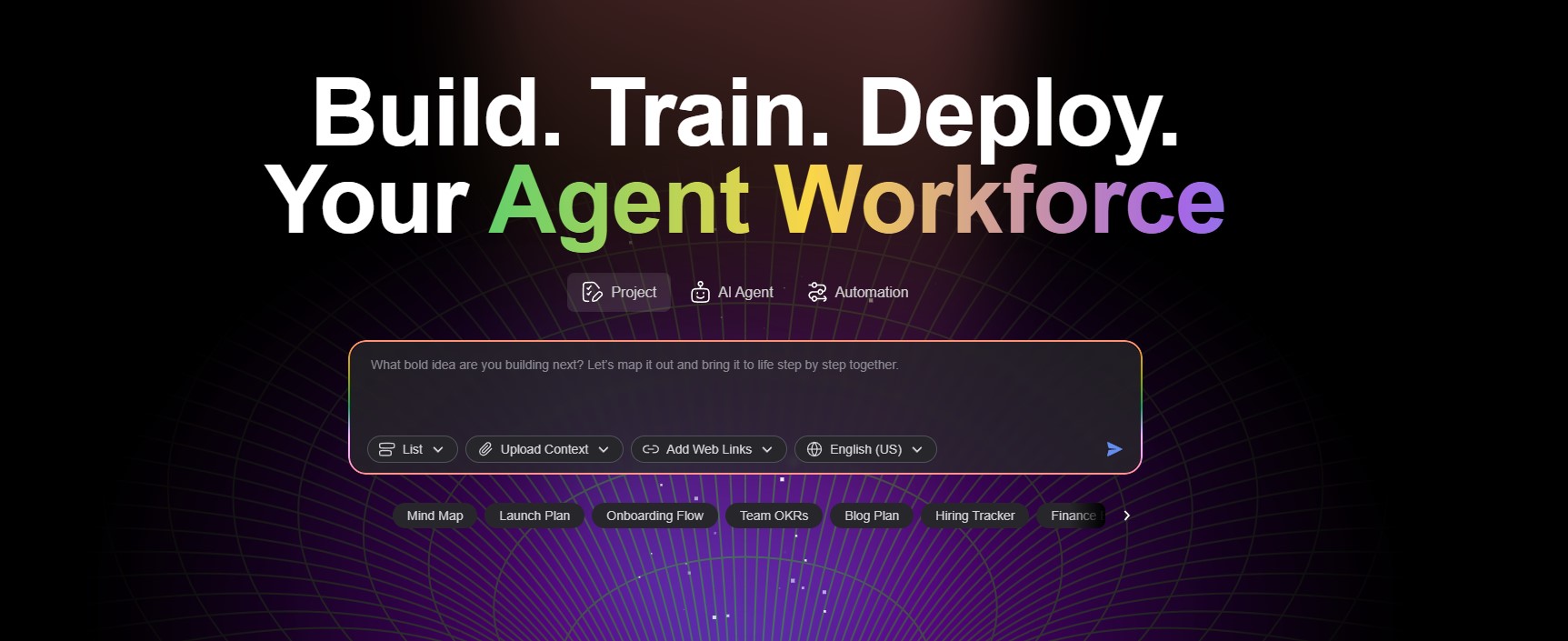 Taskade AI dashboard interface showing team productivity workspace in 2025
