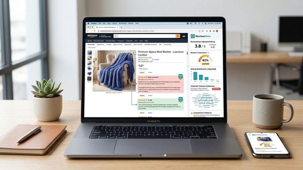 Free tools like ReviewMeta and Keepa to detect AI-generated product reviews on Amazon