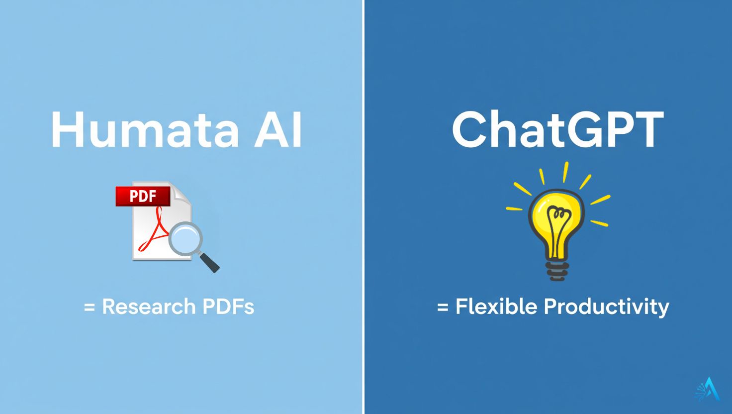 Humata AI vs ChatGPT quick comparison chart for PDF reading and research