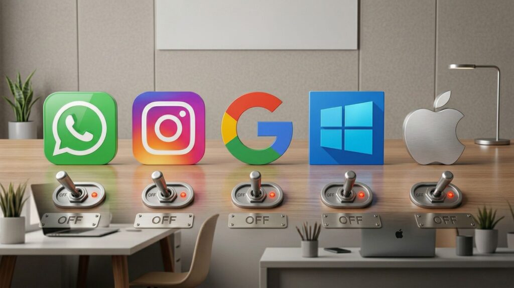 Step-by-step guide showing how to turn off AI features on WhatsApp Google Windows and Apple