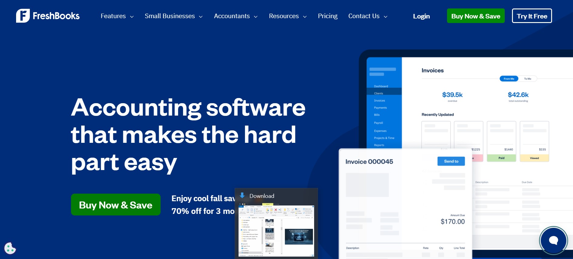 AI tools for small business finance FreshBooks AI invoice dashboard showing automatic expense categorization