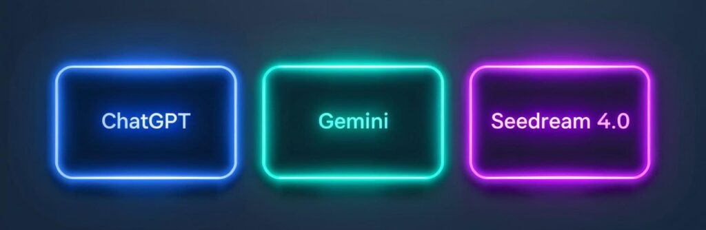 ChatGPT vs Gemini vs Seedream 4.0 quick take comparison