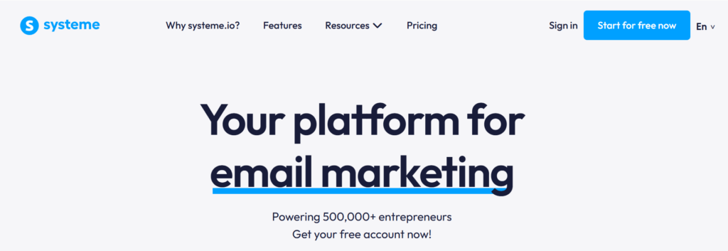 Systeme.io AI sales funnel automation dashboard showing email sequences, funnel builder, and CRM interface for free automated marketing