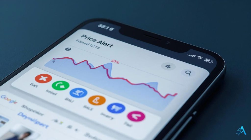 Price tracking inside Google AI shopping tools showing a variant-level drop alert