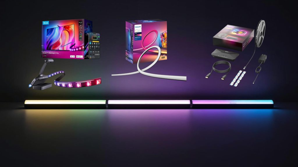 Govee TV Backlight setup compared with Philips Hue and Lytmi