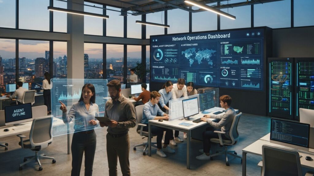 AI agents automating tasks across apps and browser workflows for a professional
