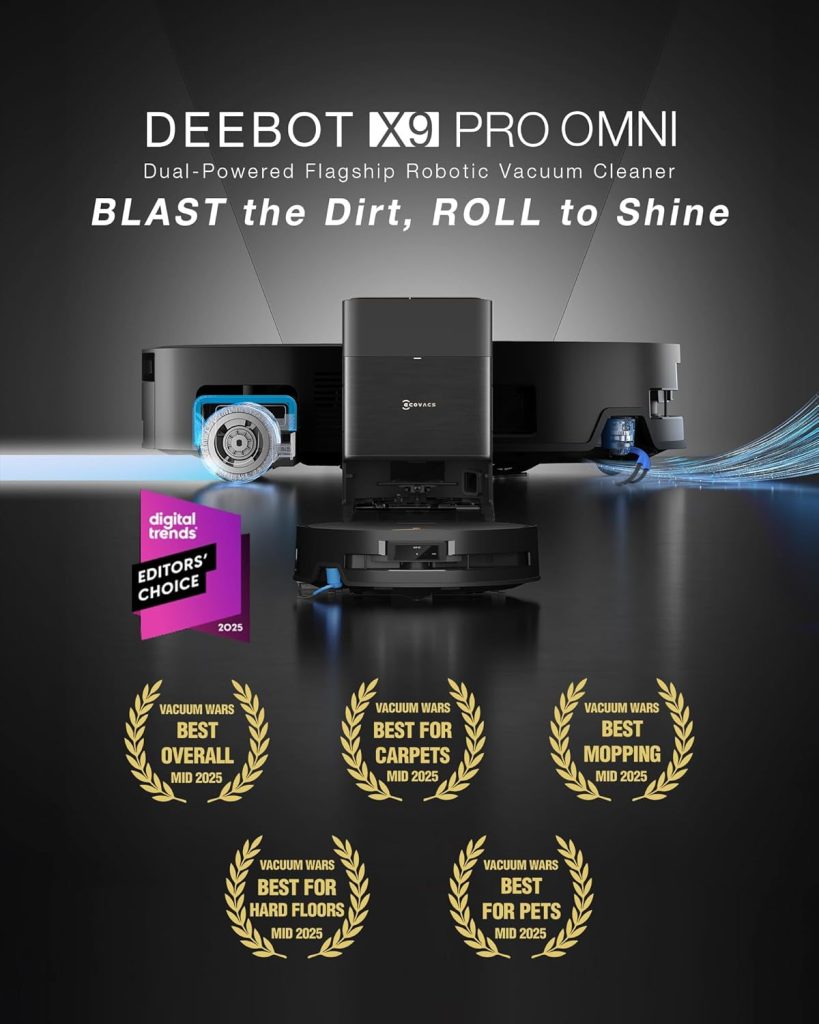 Ecovacs Deebot X9 Omni robot vacuum and mop with real AI detection – one of the best AI gadgets Black Friday 2025.