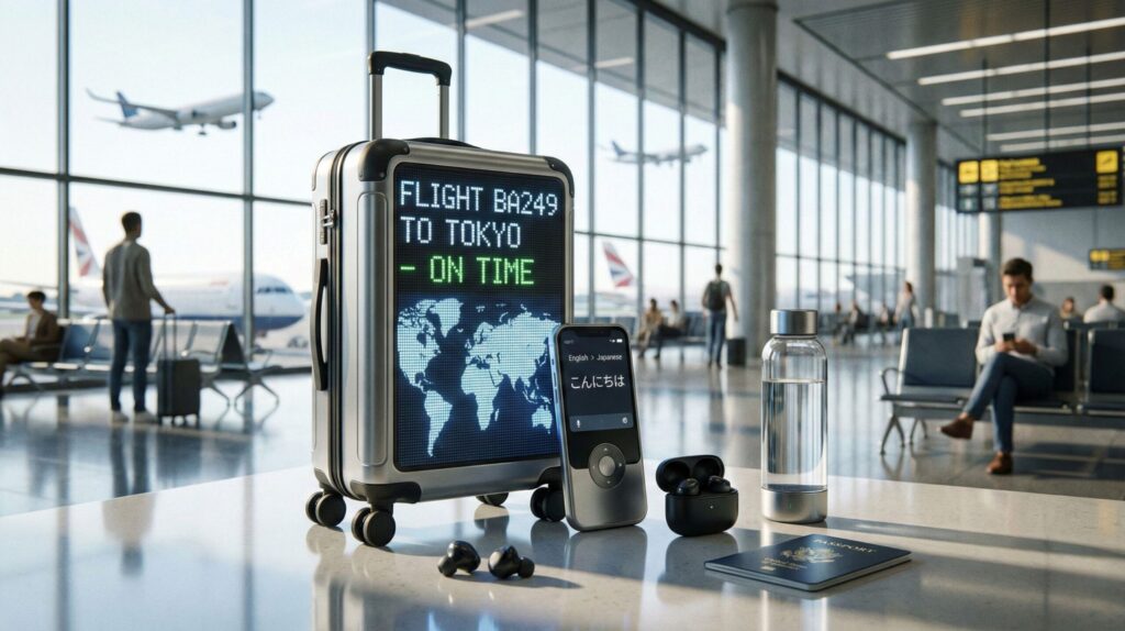 AI travel gadgets with smart luggage and AI translators for 2026 trips