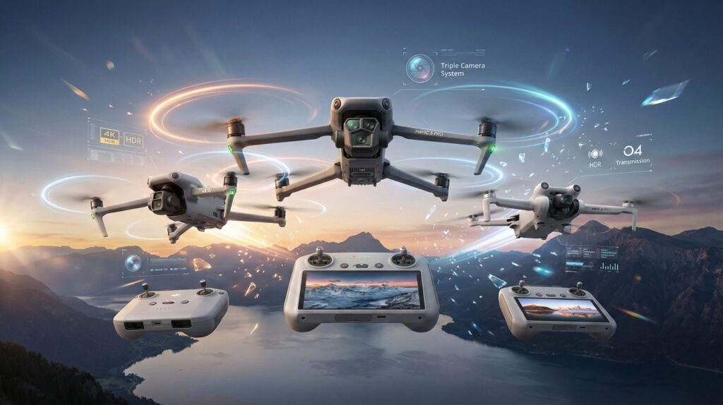 AI drones for home and small business use, showing assisted flight, obstacle avoidance, and smart camera systems in 2026