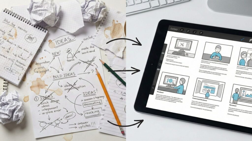 How AI storyboarding tools turn rough ideas into clear visual scenes