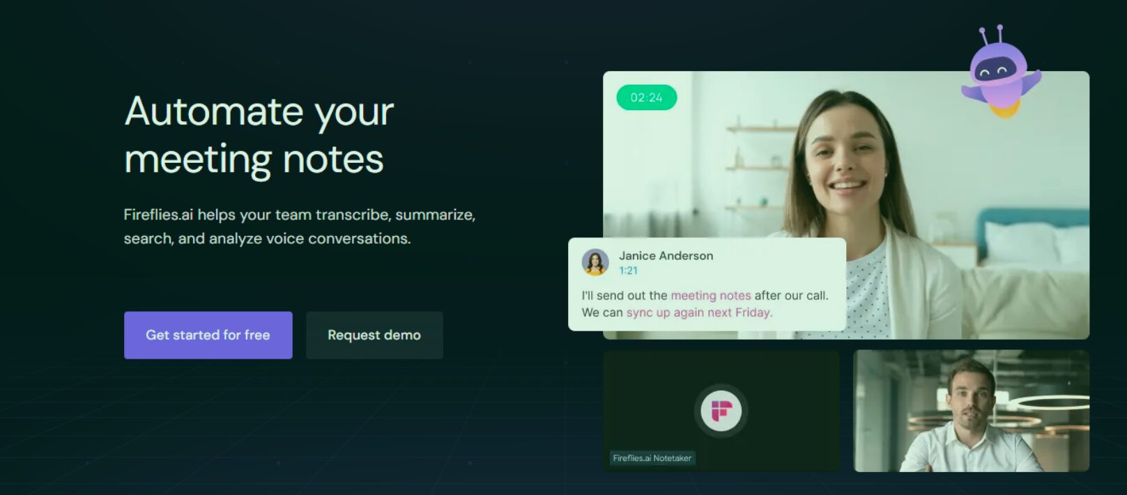 Fireflies AI meeting notes workflow dashboard with CRM integrations