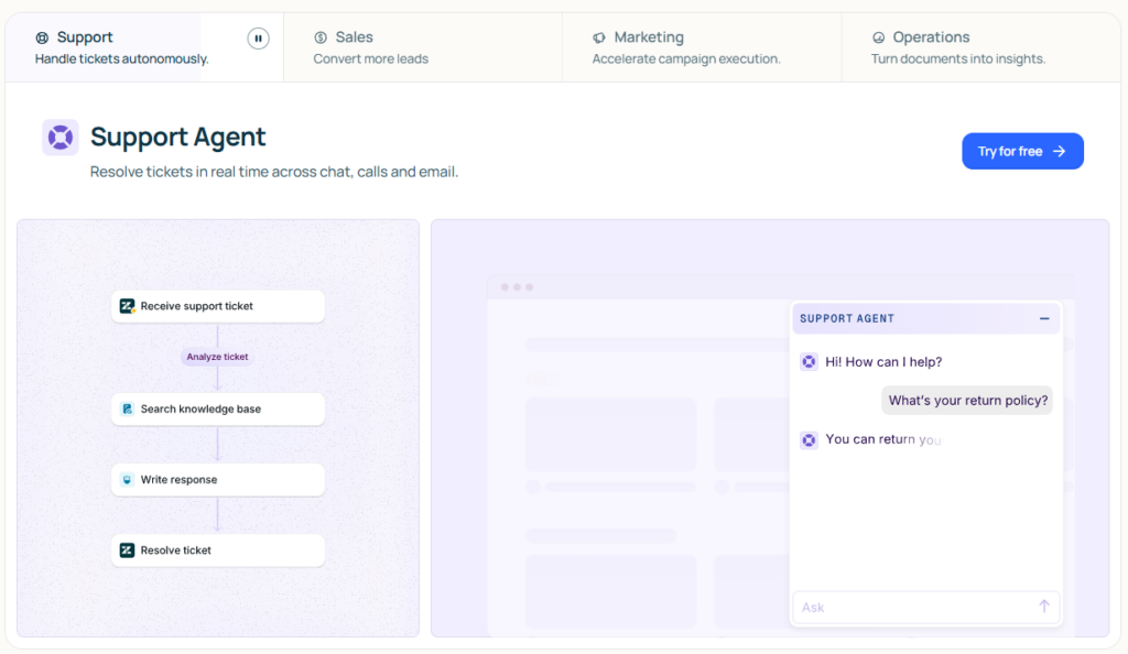 Simple Lindy AI setup workflow example for saving time