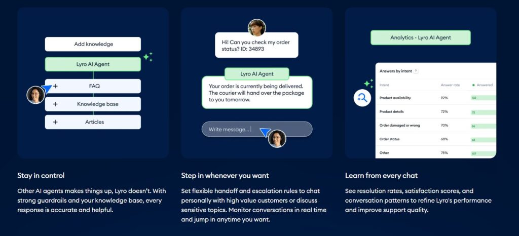 Tidio AI chatbot setup dashboard showing automated replies configuration