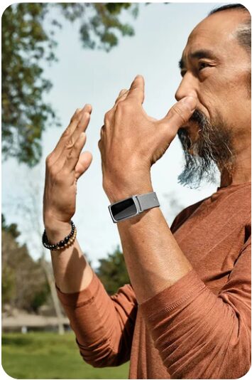 everyday user checking fitness tracker stats