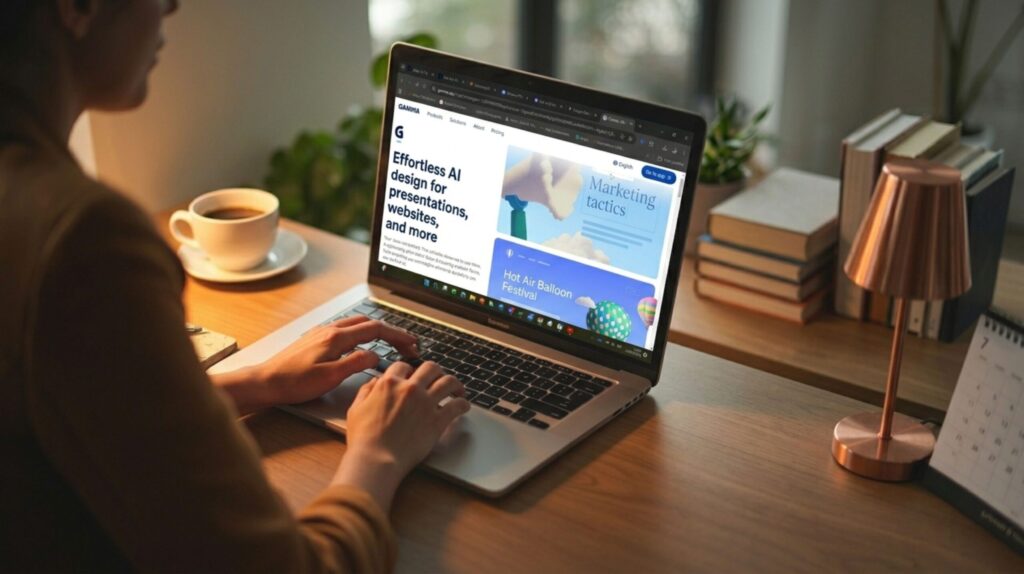 Gamma storytelling workflow showing 5 steps to build clear AI presentations