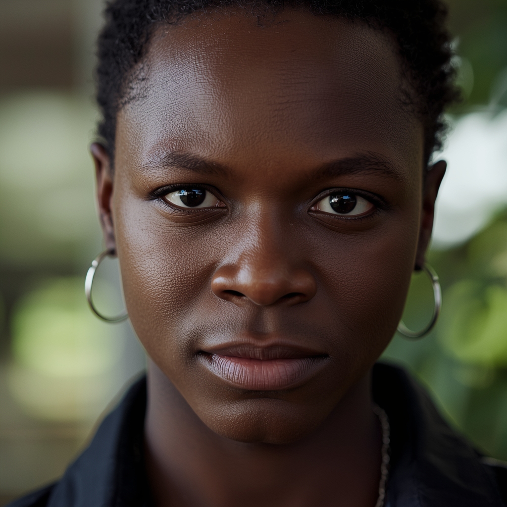 Realistic portrait made with Midjourney prompts in my image editor test