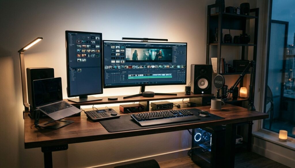 AI video editing tools dashboard showing automated cuts and timeline editing for faster video production