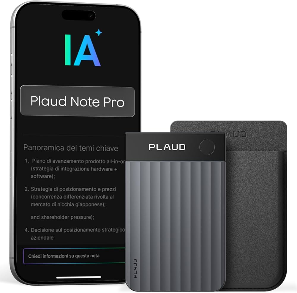 Plaud Note Pro card-size AI note taker with InstantView display