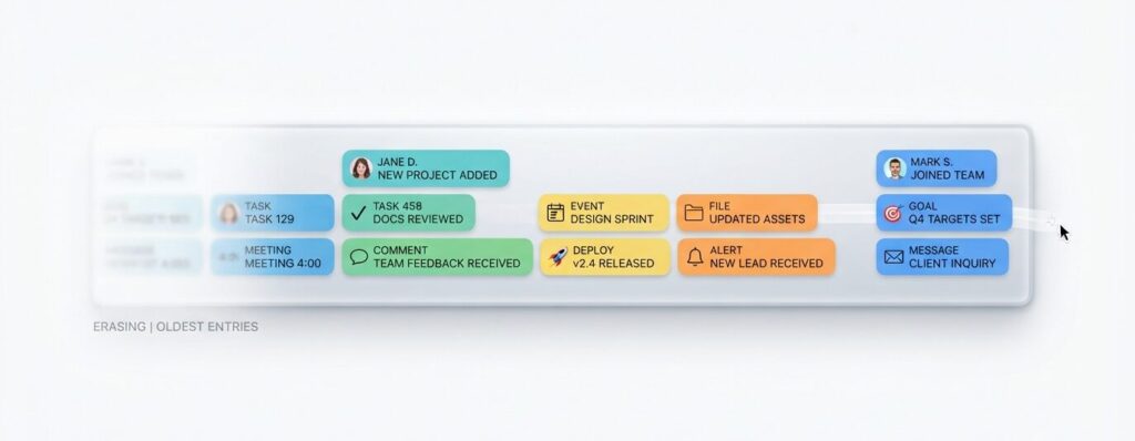 Diagram showing why ChatGPT forgets older messages as the context window fills up