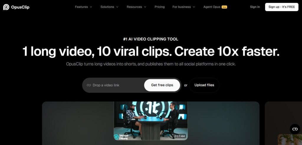 Vertical video clip generated from a podcast episode for social media