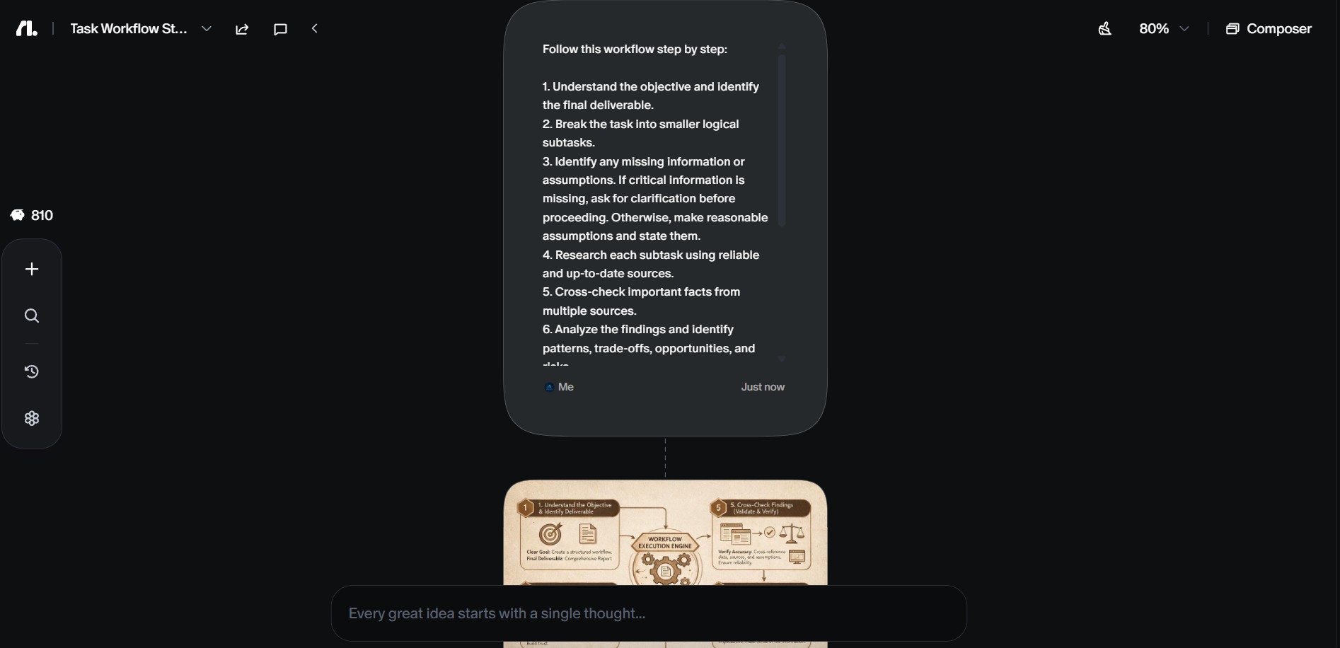 Agent Neo breaking a task into steps in this Flowith AI review walkthrough