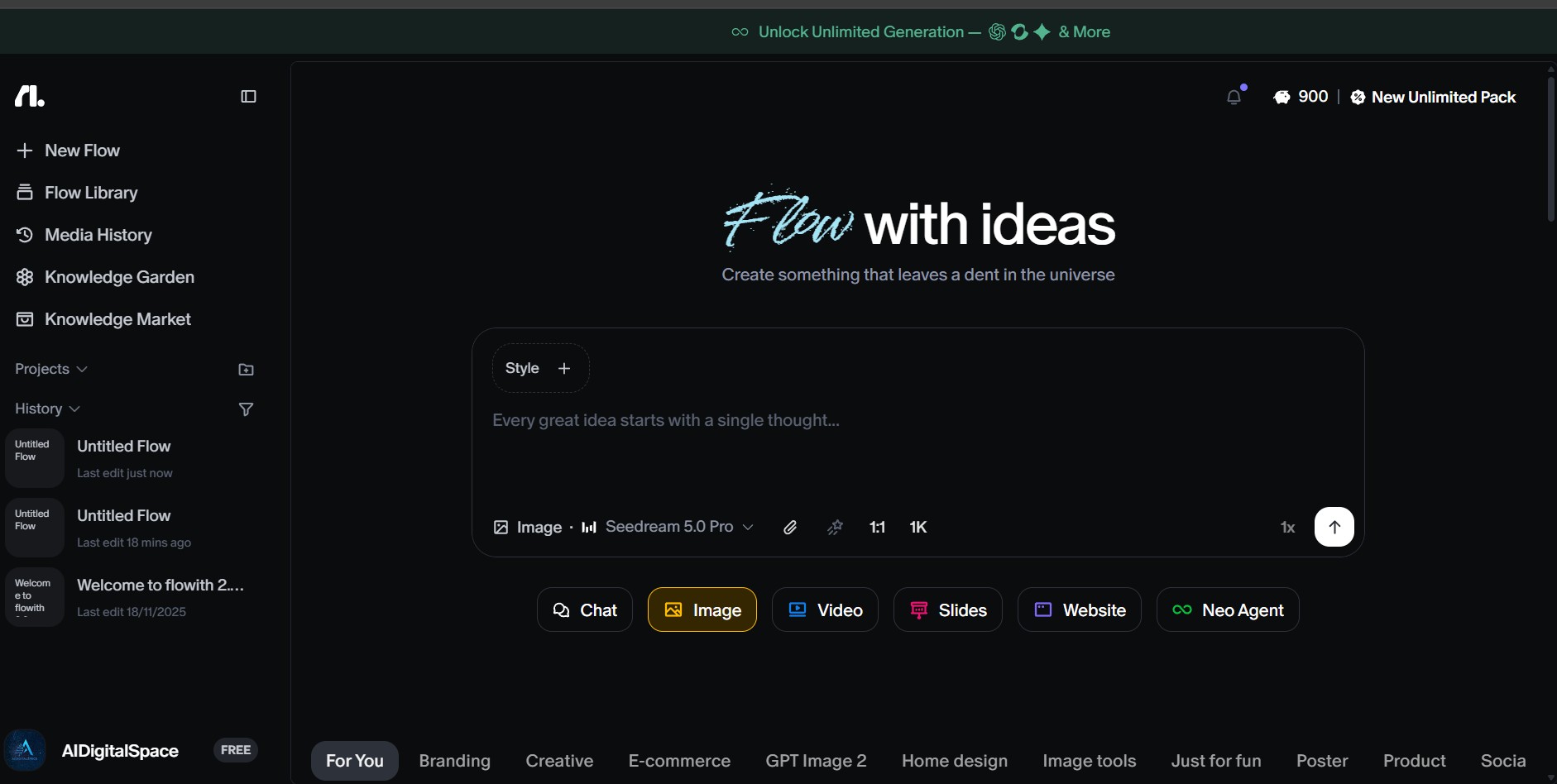 Agent Neo running an autonomous task on the Flowith AI canvas