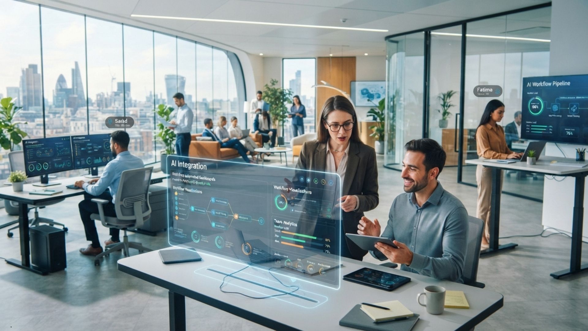Amazon, Meta, and Google offices illustrating AI replacing managers through corporate restructuring in 2026