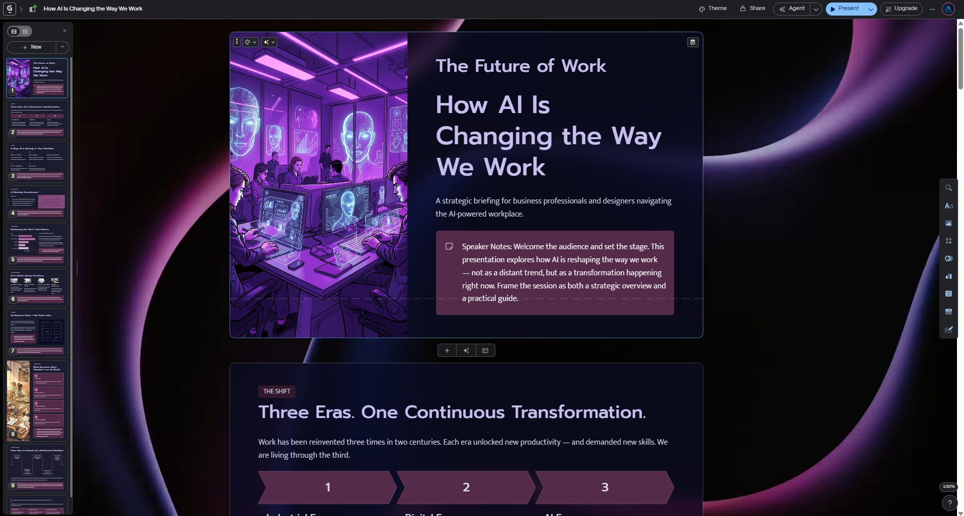 How to use Gamma AI outline editor to structure a presentation before generating