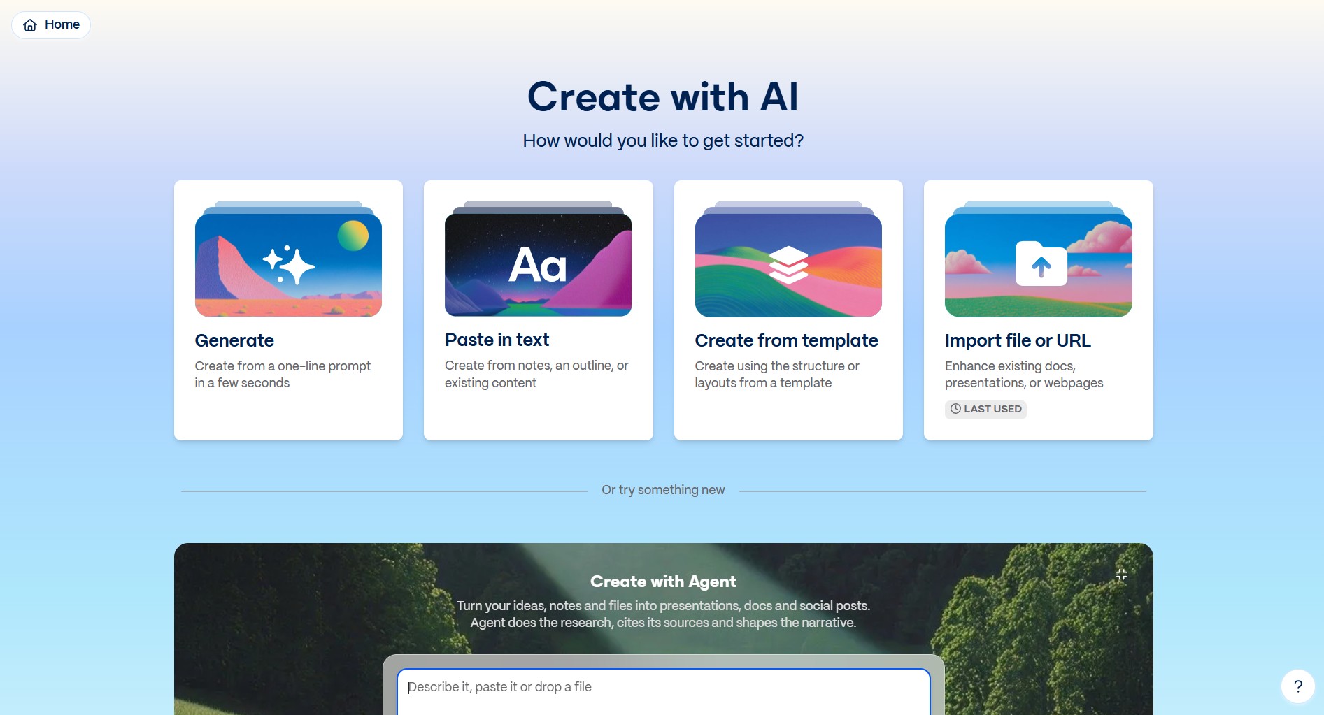 How to use Gamma AI to select the presentation format before generating