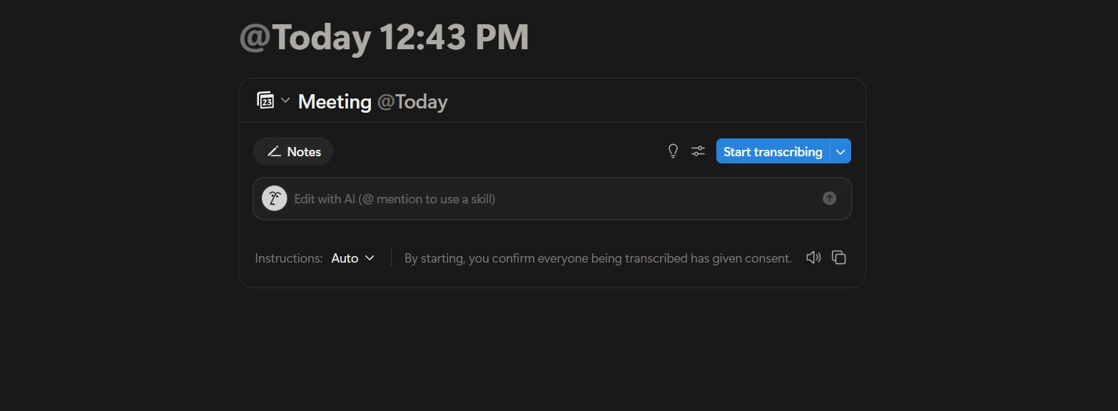 how to use Notion AI spacebar Ask AI menu screenshot