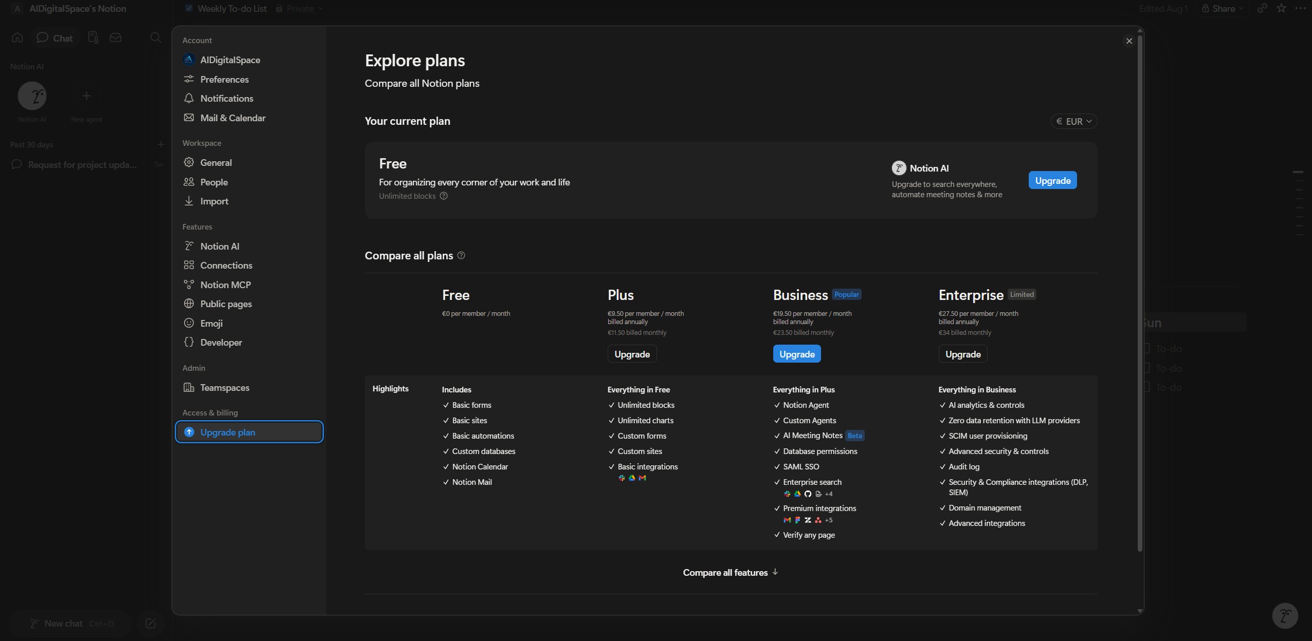 how to use Notion AI Business plan pricing page 2026