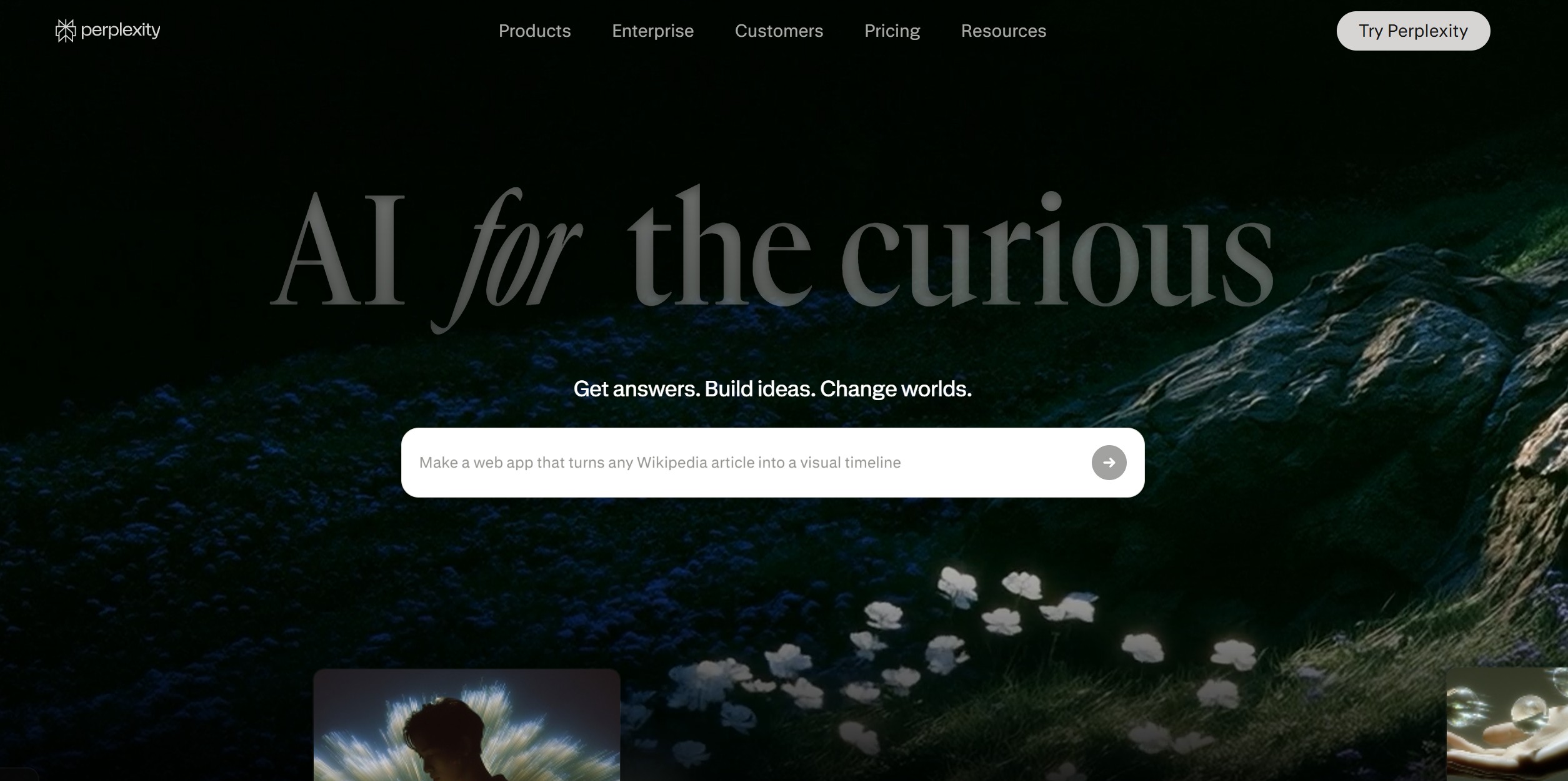 Perplexity AI review — home interface and search bar