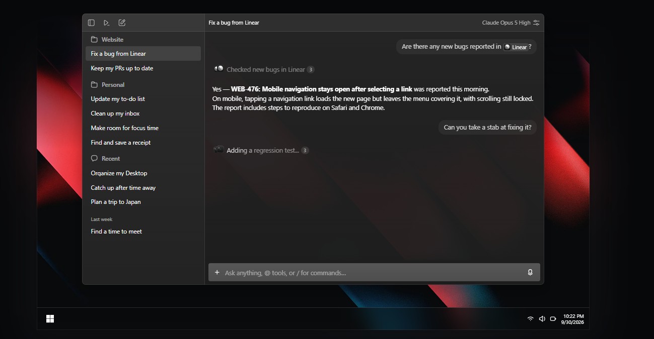 Underrated AI tools example: Raycast command bar on a Mac running an AI command over selected text