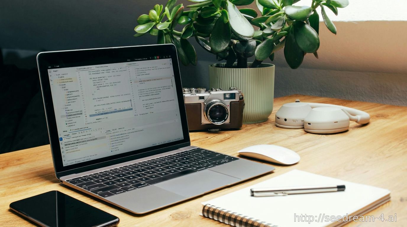 AI image editors test: Seedream removed the bottle from the desk photo