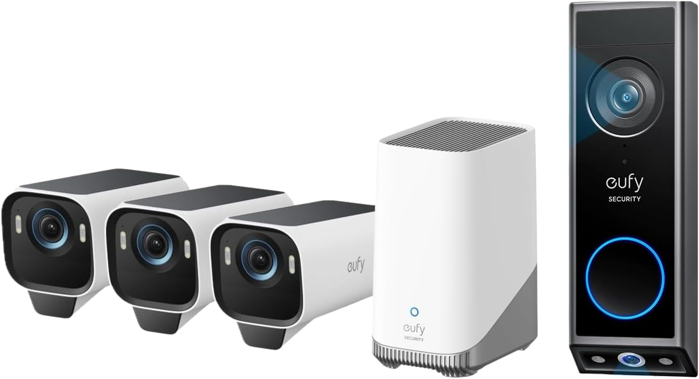 eufyCam S3 Pro kit, a solar AI security camera with local HomeBase storage
