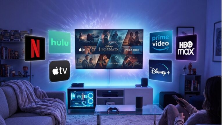 Streaming subscriptions rotation planner showing a 12-month plan on a laptop